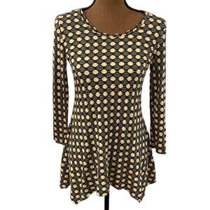 Tianello by Steve Barraza Asbury textured patterned yuki knit tunic blouse sz S